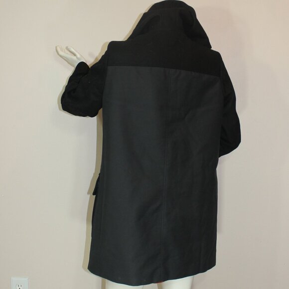 Theory Women's Black Makintosh Alanso Hooded Coat  - Size Large - Picture 5 of 8